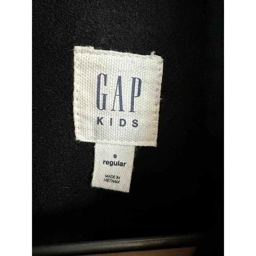 Gap Wool Blend Pea Coat Button Up Kids Small Sz 10 Black Dressy